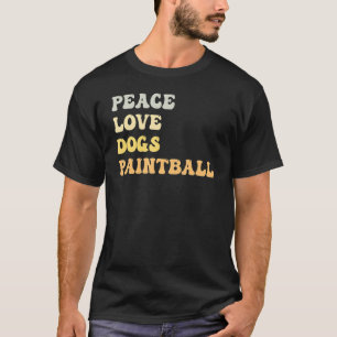 Peace Liebe Hunde Paintball Retro T-Shirt