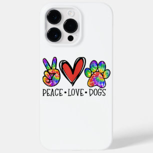 Peace Liebe Hunde Paws Gefärbte Krawatte Rainbow A Case-Mate iPhone 14 Pro Max Hülle