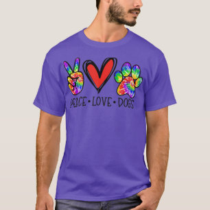 Peace Liebe Hunde Paws Gefärbte Krawatte Rainbow A T-Shirt