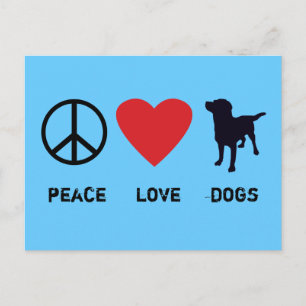 Peace Liebe Hunde Postkarte