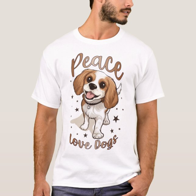 Peace Liebe Hunde T-Shirt (Vorderseite)