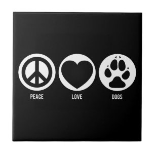 Peace Liebe Hunde Tile Fliese