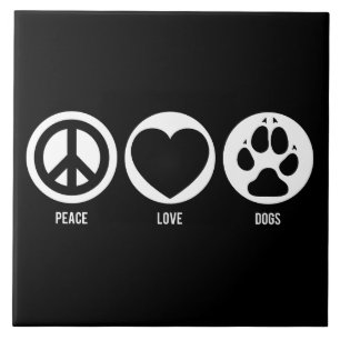 Peace Liebe Hunde Tile Fliese