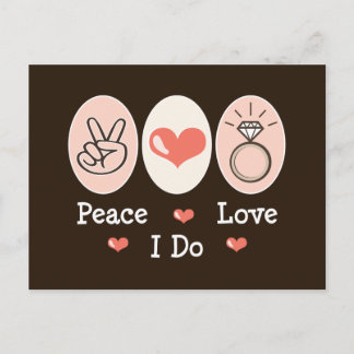 Peace Liebe I Do Wedding Postcard Postkarte