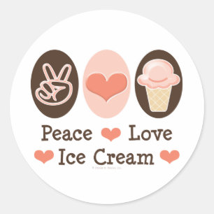 Peace Liebe Ice Cream Stickers