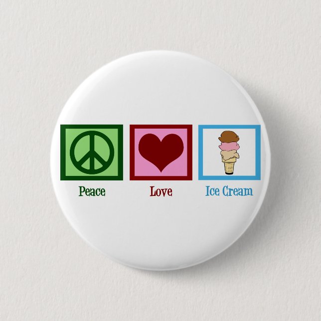 Peace Liebe Ice Creme Button (Vorderseite)