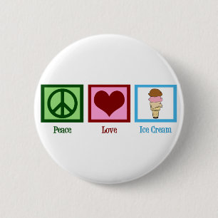 Peace Liebe Ice Creme Button