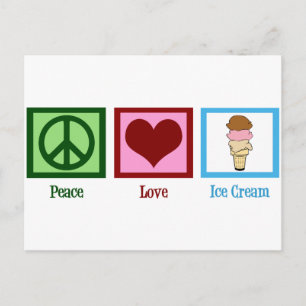 Peace Liebe Ice Creme Postkarte