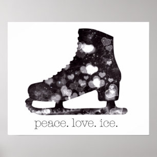 Peace Liebe Ice Skaten Art von S Szczucki Poster