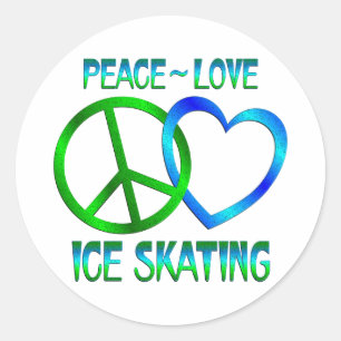 Peace Liebe ICE SKATEN Runder Aufkleber