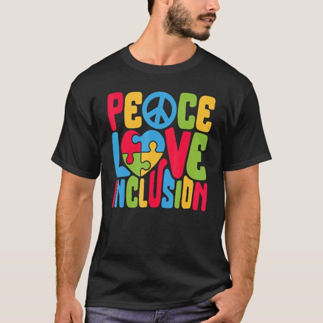 Peace Liebe Inklusion SPED Lehrer Sonderausbildung T-Shirt (Vorderseite)