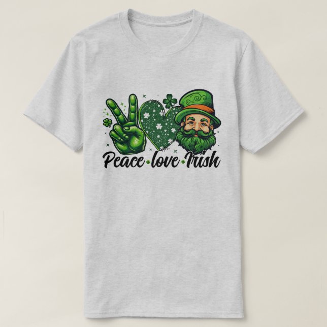 🍀 Peace Liebe Irischer T - Shirt - Feier des iris (Design vorne)