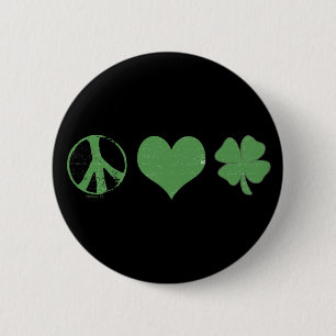 Peace Liebe Irish Button