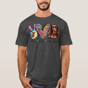 Peace Liebe Irish Setter Funny Gefärbte Krawatte D T-Shirt