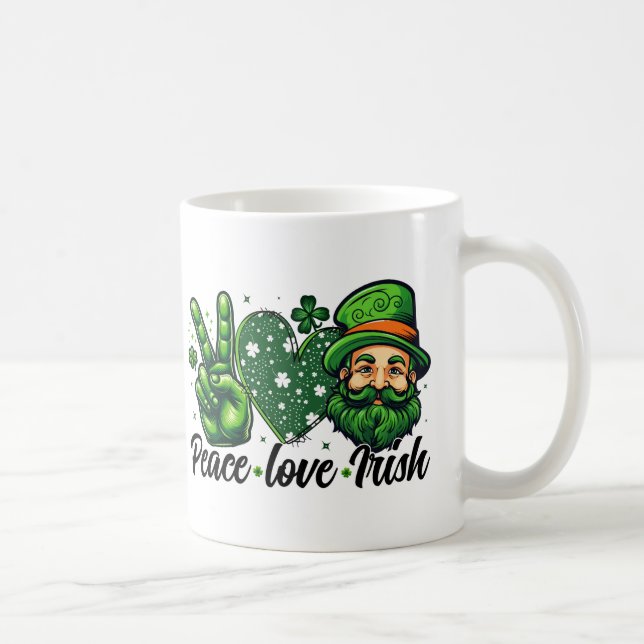 Peace Liebe Irish Tasse - Perfekt für St. Patrick' (Rechts)