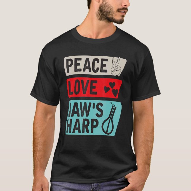 Peace Liebe Jaws Harp Lamellophone Instrument Murc T-Shirt (Vorderseite)