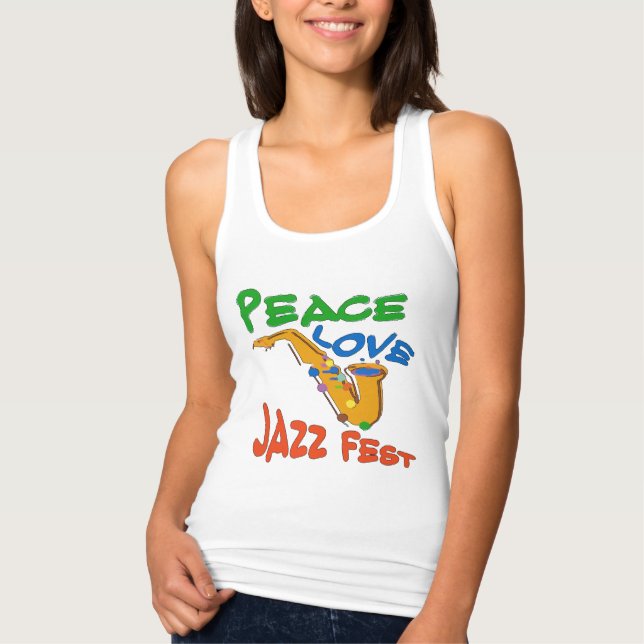Peace Liebe Jazz Fest Sax Tank Top (Vorderseite)