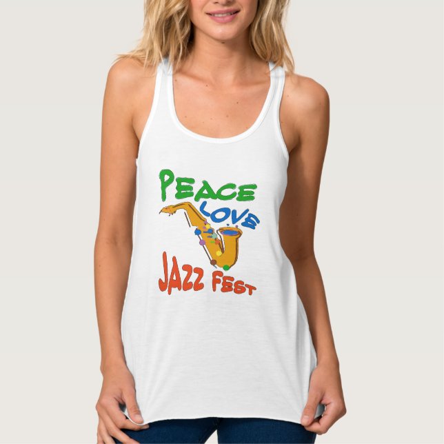 Peace Liebe Jazz Fest Sax Tank Top (Vorderseite)