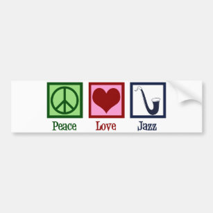 Peace Liebe Jazz Music Saxophon Autoaufkleber