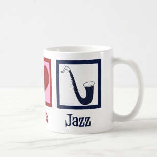 Peace Liebe Jazz Music Saxophon Kaffeetasse