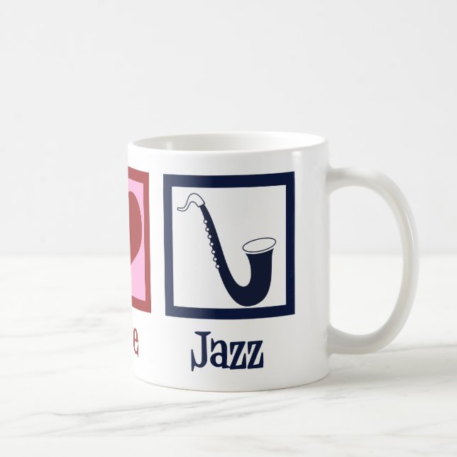 Peace Liebe Jazz Music Saxophon Kaffeetasse (Rechts)