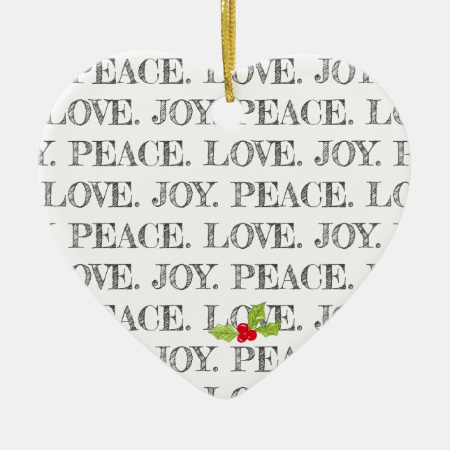 Peace Liebe Jockey Text Weihnachten Heiliges Foto  Keramik Ornament (Vorne)