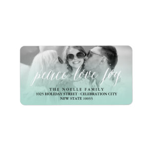 Peace Liebe Join Script Foto Address Labels Adressaufkleber