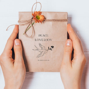 Peace Liebe Joith Faith Christmas Snow Bird Berrie Gummistempel