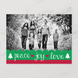 Peace Liebe Joliday Foto Feiertagspostkarte