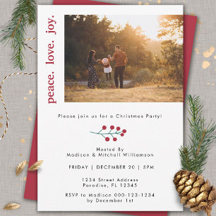 Peace Liebe Joliday Weihnachten Party Foto Einladung