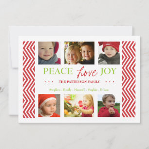 Peace Liebe Joliday Zickzack Foto-Karte Gruß Feiertagskarte