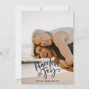 Peace Liebe Jolidays Vertical Foto   Schwarz Feiertagskarte