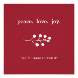 Peace Liebe Joly Holly Berries Weihnachtsfest Weih Poster