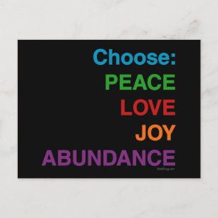 Peace Liebe Joy Abundance Postkarten