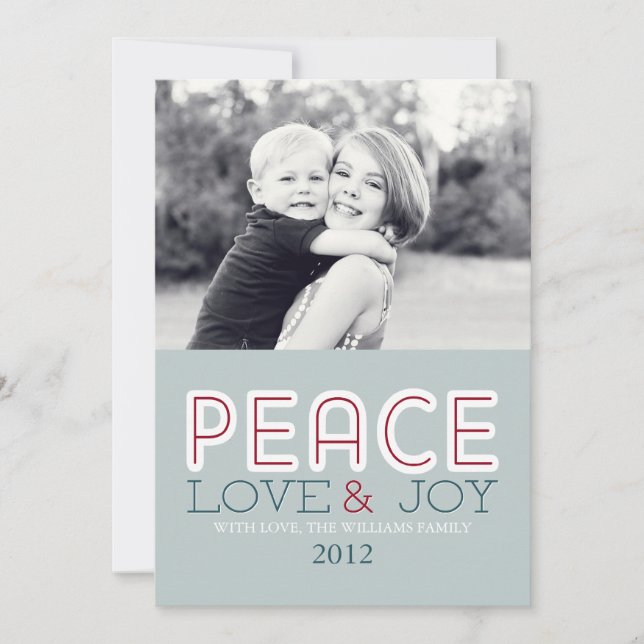Peace Liebe & Joy Cards Feiertagskarte (Vorderseite)