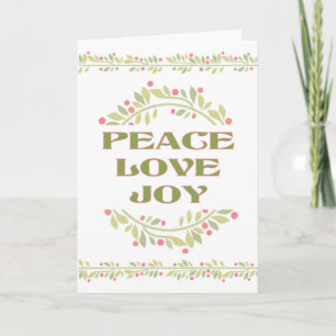 Peace Liebe Joy Christmas Card Feiertagskarte