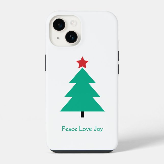 Peace Liebe Joy Christmas Tree individuell anpassb iPhone Hülle (Rückseite)
