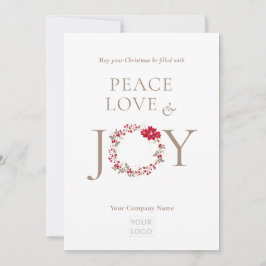 PEACE LIEBE JOY Christmas Wreath Business Feiertagskarte