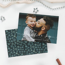 Peace Liebe Joy Elegant Calligraphy Foto Feiertagskarte