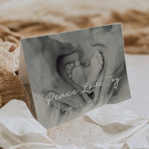 Peace Liebe Joy Elegante Einfaches Foto Feiertagskarte