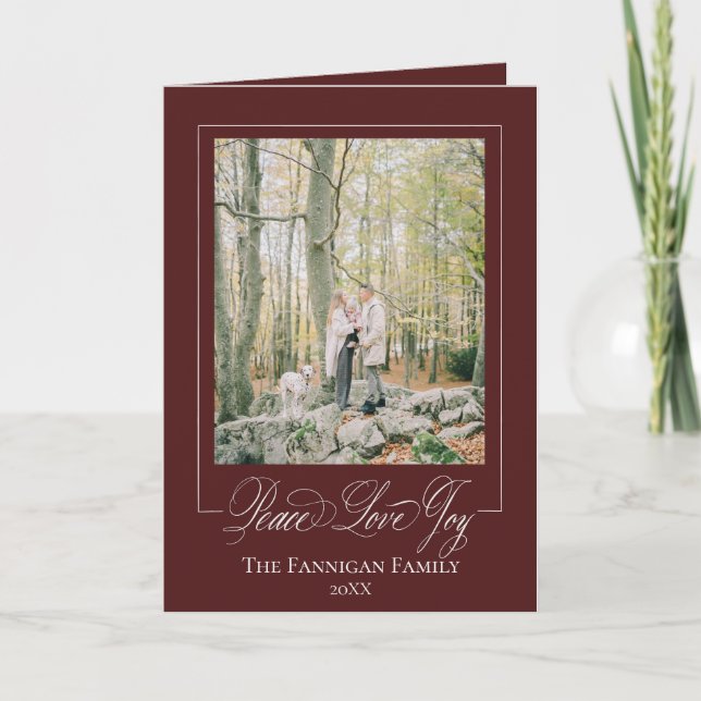 Peace Liebe Joy Elegante Karte (Vorderseite)