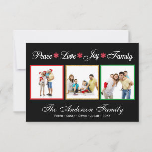 Peace Liebe Joy Family - 3x5 Ferienkarte Einladung
