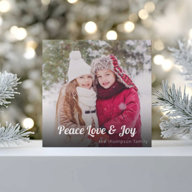 Peace Liebe Joy Family Foto Weihnachtskarte Feiertagskarte (Von Creator hochgeladen)