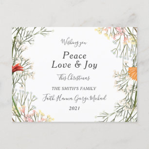 Peace Liebe Joy Family Frohe Weihnachts-Postkarte Postkarte