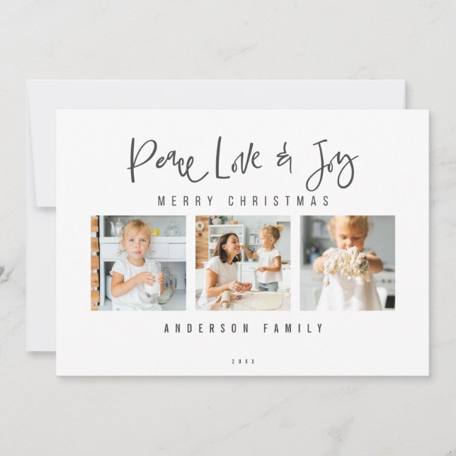 Peace Liebe & Joy Frohe Weihnachten Foto (Vorderseite)