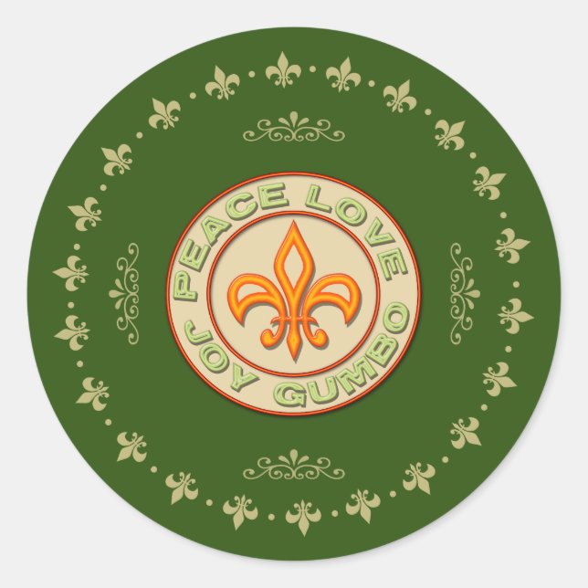 Peace Liebe Joy Gumbo Holiday Stickers (Vorderseite)