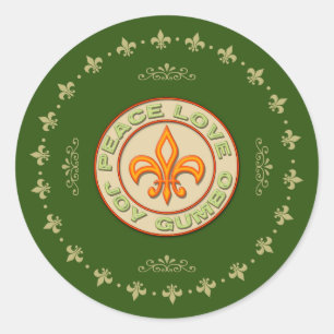 Peace Liebe Joy Gumbo Holiday Stickers