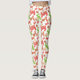 Peace Liebe Joy Hippie Boho Retro Weihnachtsfeiert Leggings
