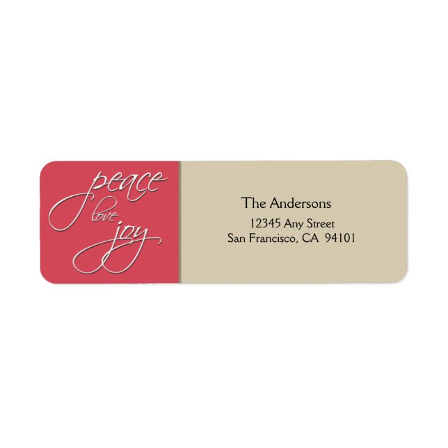 Peace Liebe Joy Holiday Address Label (pink) (Vorne)