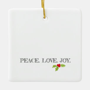 Peace Liebe Joy Holly Frohe Christmas Modernes Fot Keramikornament